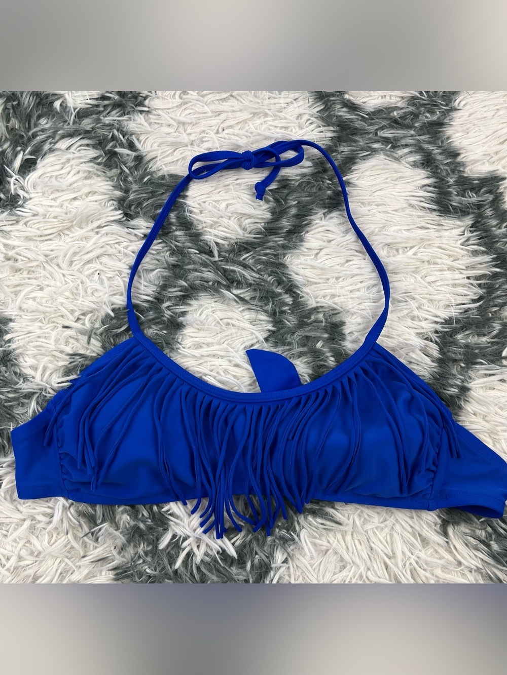 Xhilaration Women’s Blue Fringe Bikini Top Size Medium